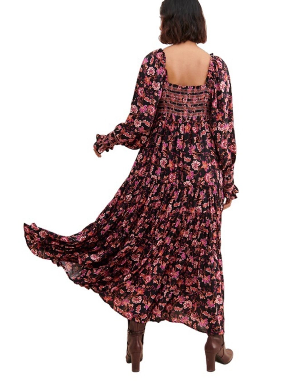 Free People Sweet Escape Floral Smocked Square-Neck Maxi Dress OB1236775 NWT - Picture 7 of 9